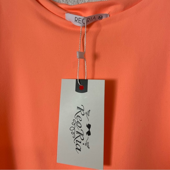 Reoria Orange Halter Neck Sleeveless Bodysuit Size Medium NWT - Picture 4 of 7